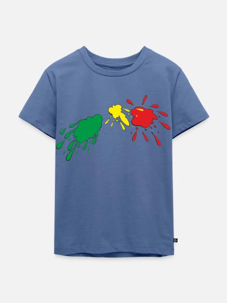 Farbklecks Farbspritzer Farbflecken - Kinder Premium Bio T-Shirt - Taubenblau
