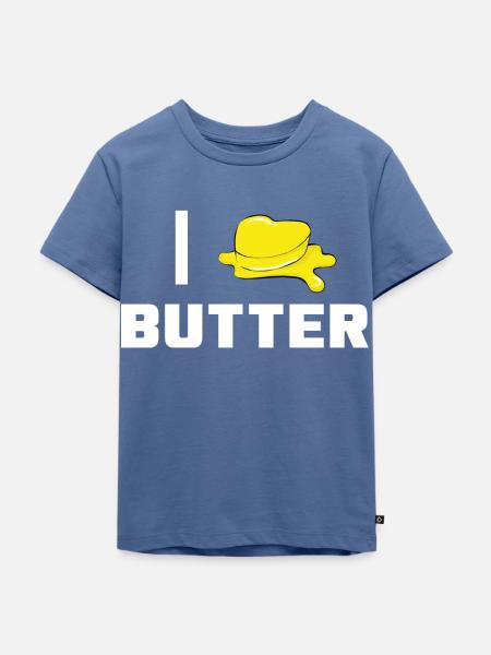 Ich liebe Butter - Kinder Premium Bio T-Shirt - Taubenblau