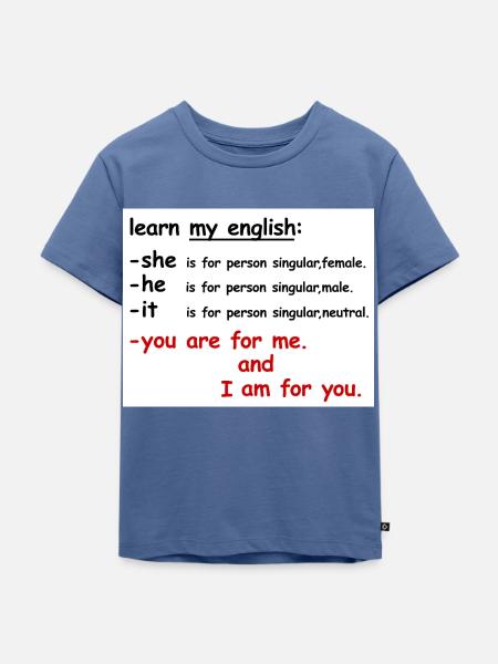 my english - Kinder Premium Bio T-Shirt - Taubenblau