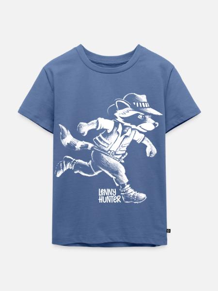 Lenny Hunter Cooles Schwarz-Weiß-Design - Kinder Premium Bio T-Shirt - Taubenblau