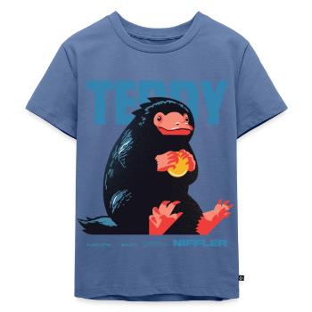 Phantastische Tierwesen 3 Teddy Niffler - Kinder Premium Bio T-Shirt - Taubenblau - Vorne - Mikhail (115cm)