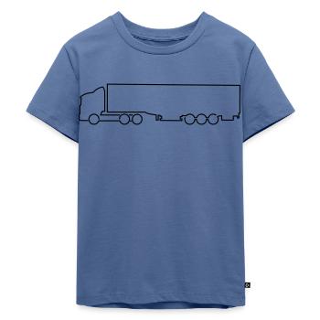 LKW Truck Brummi Sattel Auflieger Fünfachser - Kinder Premium Bio T-Shirt - Taubenblau - Vorne - Mikhail (115cm)