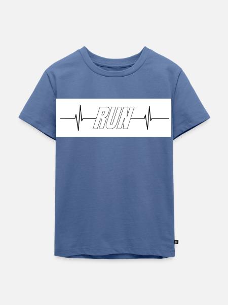 Hearbeat Run - Kinder Premium Bio T-Shirt - Taubenblau