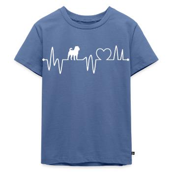 Herzschlag Hund Hund - Kinder Premium Bio T-Shirt - Taubenblau - Vorne - Mikhail (115cm)