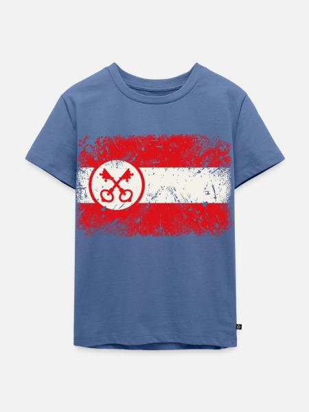 Leiden Flagge - Kinder Premium Bio T-Shirt - Taubenblau