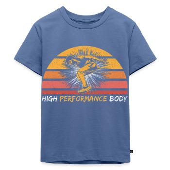 Extremsport Parkour Hochleistungskörper - Kinder Premium Bio T-Shirt - Taubenblau - Vorne - Mikhail (115cm)