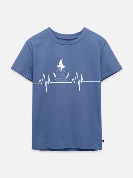 Ghost Herzschlag - Kinder Premium Bio T-Shirt - Taubenblau
