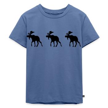 elche - Kinder Premium Bio T-Shirt - Taubenblau - Vorne - Mikhail (115cm)