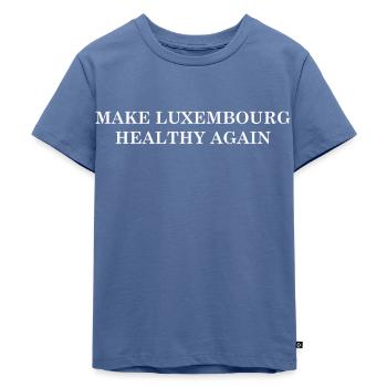 Make Luxembourg Healthy Again - Kids Premium Organic T-Shirt - stone blue - Front - Mikhail (115cm)