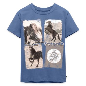 Ostwind Aufbruch nach Ora Kachel-Mix - Kinder Premium Bio T-Shirt - Taubenblau - Vorne - Mikhail (115cm)