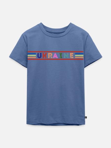 UKRAINE - Kinder Premium Bio T-Shirt - Taubenblau