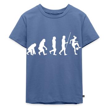 Fußball Soccer - Kinder Premium Bio T-Shirt - Taubenblau - Vorne - Mikhail (115cm)