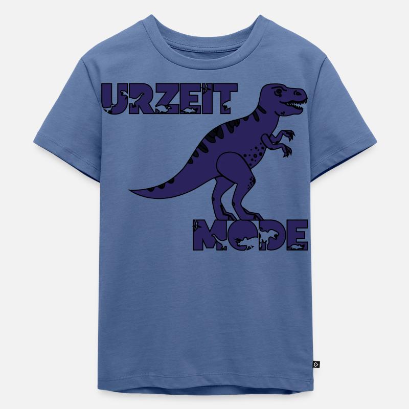 dino URZEITMODE - Kinder Premium Bio T-Shirt - Taubenblau