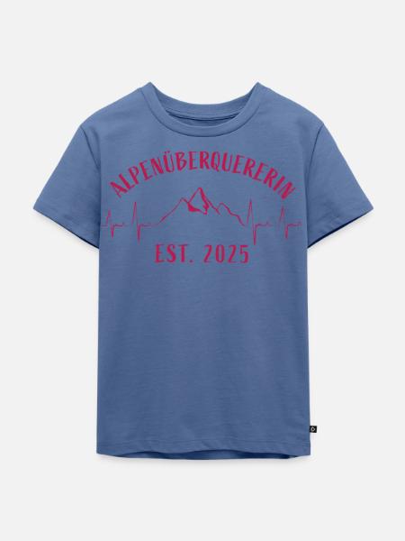 Alpenüberquererin 2025 - Alpenüberquerung Frau - Kinder Premium Bio T-Shirt - Taubenblau