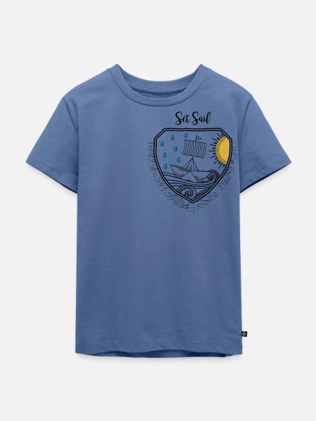 Segel setzen - Kinder Premium Bio T-Shirt - Taubenblau