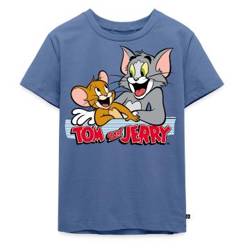 Tom Und Jerry Freunde - Kinder Premium Bio T-Shirt - Taubenblau - Vorne - Mikhail (115cm)
