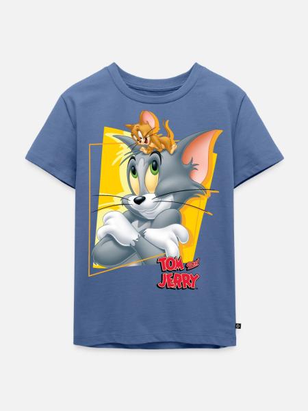 Tom Und Jerry Portrait - Kinder Premium Bio T-Shirt - Taubenblau