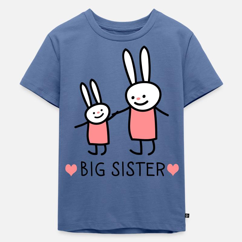 Große Schwester - Kinder Premium Bio T-Shirt - Taubenblau