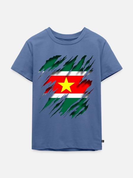 Suriname - Kinder Premium Bio T-Shirt - Taubenblau