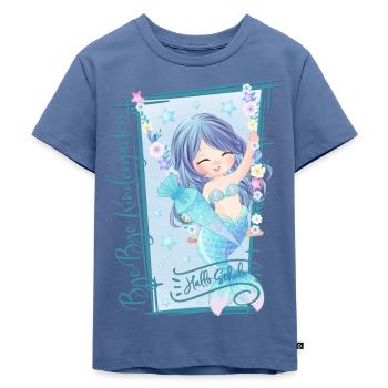 Bye Bye Kindergarten Hallo Schule Schulkind 2026 - Kinder Premium Bio T-Shirt - Taubenblau - Vorne - Mikhail (115cm)