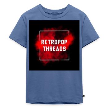 RetroPop Threads - Kids Premium Organic T-Shirt - stone blue - Front - Mikhail (115cm)