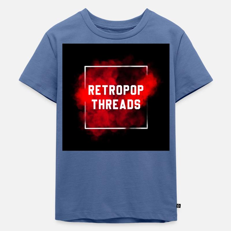 RetroPop Threads - T-shirt Premium bio Enfant - bleu pigeon