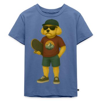 Skater Scott - Let it roll - Kinder Premium Bio T-Shirt - Taubenblau - Vorne - Mikhail (115cm)