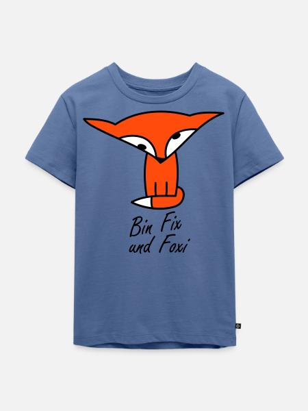 fix und foxi - Kinder Premium Bio T-Shirt - Taubenblau