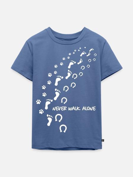 never walk alone hund pferd - Kinder Premium Bio T-Shirt - Taubenblau