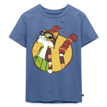 Pettersson Und Findus Kater Mit Brille - Kinder Premium Bio T-Shirt - Taubenblau - Vorne - Mikhail (115cm)