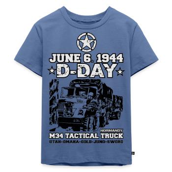 D-Day Normandie 1944 Veteranentag - Kinder Premium Bio T-Shirt - Taubenblau - Vorne - Mikhail (115cm)