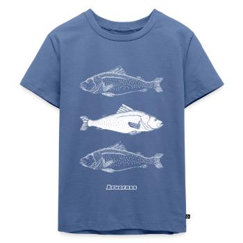 Forelle - Kinder Premium Bio T-Shirt - Taubenblau - Vorne - Mikhail (115cm)