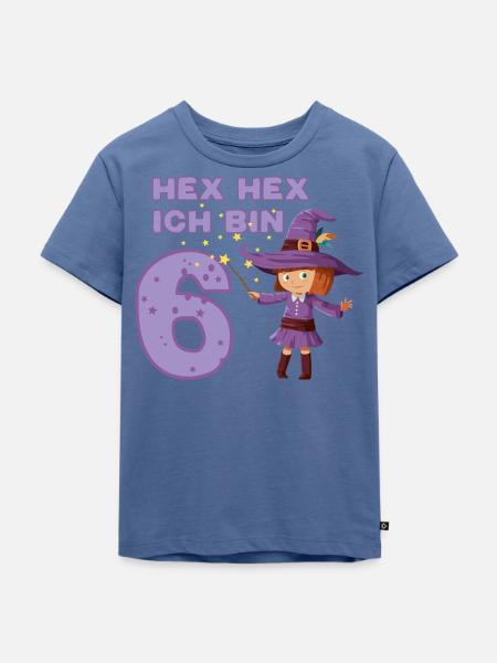 6 Jahre Hexe Shirt 6. Geburtstag Kind Geschenk 6 - Kinder Premium Bio T-Shirt - Taubenblau