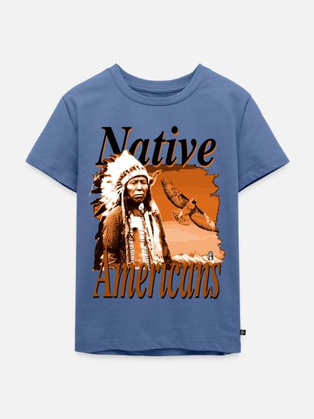 Native Americans 9 - Kinder Premium Bio T-Shirt - Taubenblau