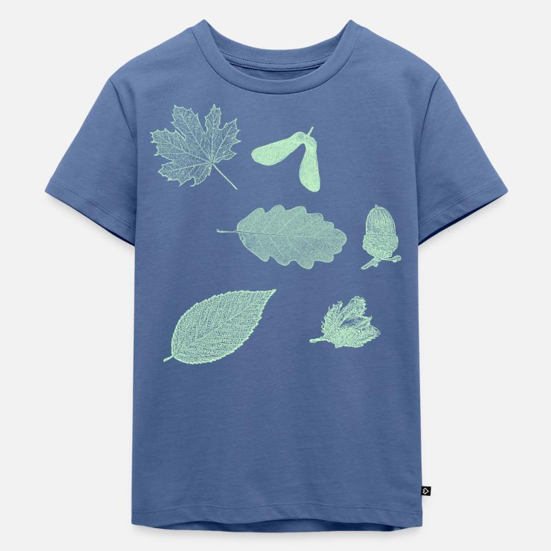 Ahorn, Eiche, Buche mint - Kinder Premium Bio T-Shirt - Taubenblau