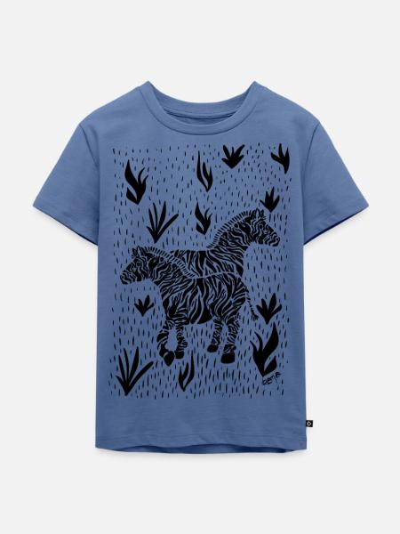 Zebras - Kinder Premium Bio T-Shirt - Taubenblau