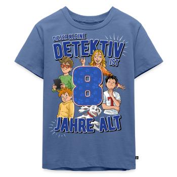 TKKG Junior 8. Geburtstag Acht Jahre Blau Geschenk - Kinder Premium Bio T-Shirt - Taubenblau - Vorne - Mikhail (115cm)