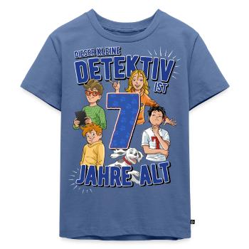 TKKG Junior 7. Geburtstag Sieben Blau Geschenk - Kinder Premium Bio T-Shirt - Taubenblau - Vorne - Mikhail (115cm)