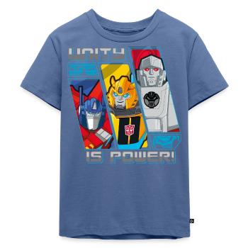 Transformers Earth Spark Optimus Prime Bumblebee - Kinder Premium Bio T-Shirt - Taubenblau - Vorne - Mikhail (115cm)