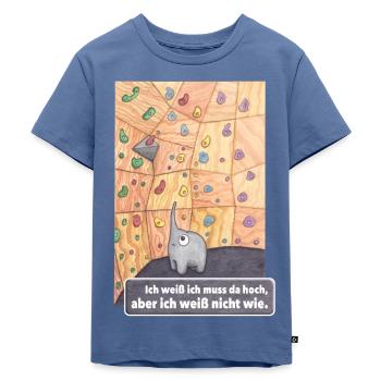 Bouldern Geschenk Geburtstag - Kinder Premium Bio T-Shirt - Taubenblau - Vorne - Mikhail (115cm)