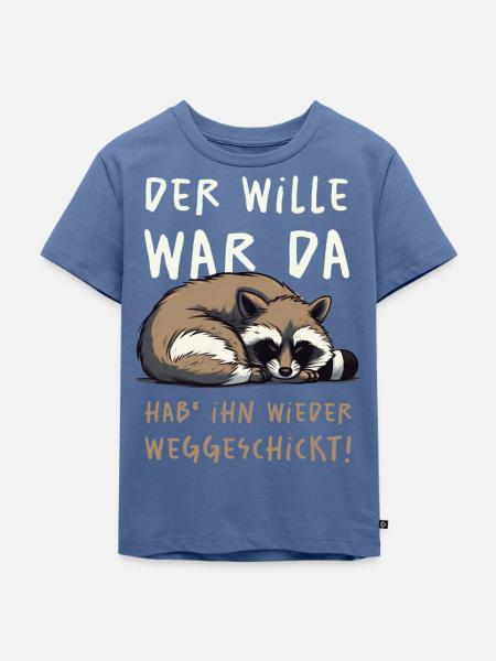 Der Wille War Da - hell - Kinder Premium Bio T-Shirt - Taubenblau