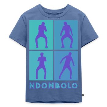 Ndombolo - Kinder Premium Bio T-Shirt - Taubenblau - Vorne - Mikhail (115cm)