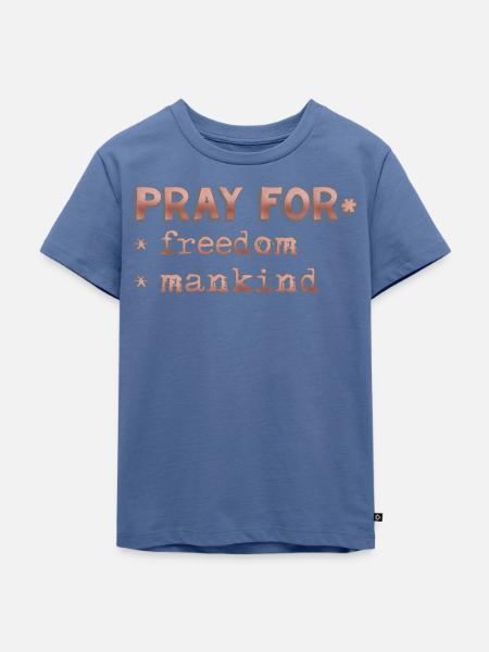 pray for freedom - Kinder Premium Bio T-Shirt - Taubenblau