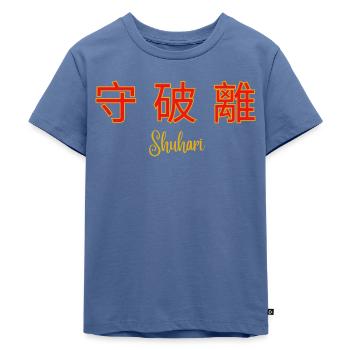 Shuhari 3 - Kinder Premium Bio T-Shirt - Taubenblau - Vorne - Mikhail (115cm)