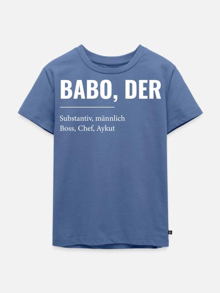 Babo weiss - Kinder Premium Bio T-Shirt - Taubenblau