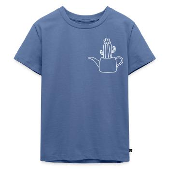 minimalistische Zimmerpflanze - Kinder Premium Bio T-Shirt - Taubenblau - Vorne - Mikhail (115cm)