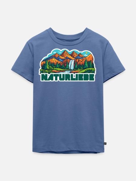 Naturliebe - Kinder Premium Bio T-Shirt - Taubenblau