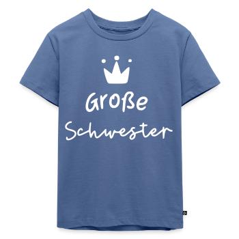 Große Schwester - Kinder Premium Bio T-Shirt - Taubenblau - Vorne - Mikhail (115cm)