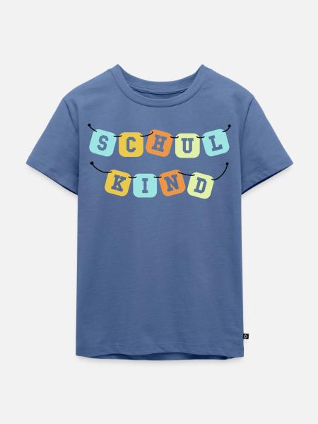 Schulkind - Wimpelkette - Kinder Premium Bio T-Shirt - Taubenblau