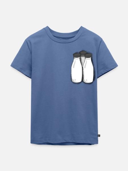 milch flasche - Kinder Premium Bio T-Shirt - Taubenblau